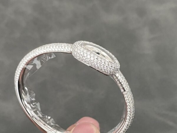 Cartier Baignoire HPI01607 Mini Model Silver Dial Iced Out Moissanite Best Replica (Wrist Size 15, 16, 17cm) - Image 6