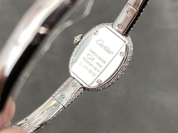 Cartier Baignoire HPI01607 Mini Model Silver Dial Iced Out Moissanite Best Replica (Wrist Size 15, 16, 17cm) - Image 8