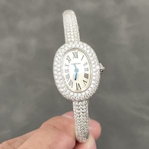 Cartier Baignoire HPI01607 Mini Model Silver Dial Iced Out Moissanite Best Replica (Wrist Size 15, 16, 17cm) - Image 9