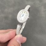 Cartier Baignoire HPI01607 Mini Model Silver Dial Iced Out Moissanite Best Replica (Wrist Size 15, 16, 17cm) - Image 11