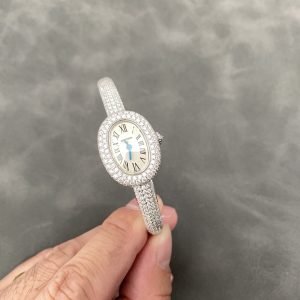Cartier Baignoire HPI01607 Mini Model Silver Dial Iced Out Moissanite Best Replica (Wrist Size 15, 16, 17cm) - Image 12