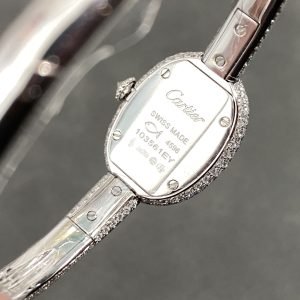 Cartier Baignoire HPI01607 Mini Model Silver Dial Iced Out Moissanite Best Replica (Wrist Size 15, 16, 17cm) - Image 16