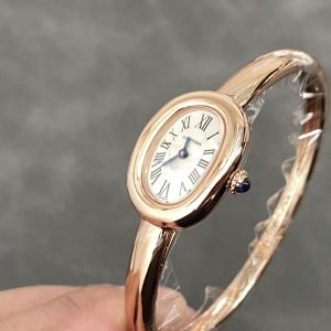 Cartier Baignoire de Cartier Rose Gold Silver Dial Mini Model Best Replica (Wrist Size 15, 16, 17cm) - Image 12