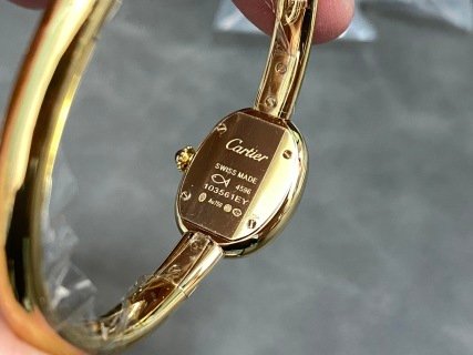 Cartier Baignoire de Cartier Yellow Gold Silver Dial Mini Model Best Replica (Wrist Size 15, 16, 17cm) - Image 5