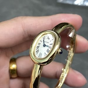 Cartier Baignoire de Cartier Yellow Gold Silver Dial Mini Model Best Replica (Wrist Size 15, 16, 17cm) - Image 10