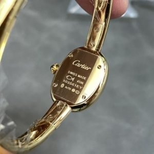 Cartier Baignoire de Cartier Yellow Gold Silver Dial Mini Model Best Replica (Wrist Size 15, 16, 17cm) - Image 13