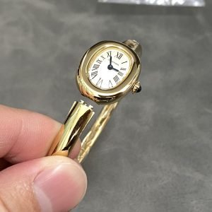 Cartier Baignoire de Cartier Yellow Gold Silver Dial Mini Model Best Replica (Wrist Size 15, 16, 17cm) - Image 16