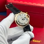 Cartier Ballon Bleu CRWGBB0009 Automatic Rose Gold Black Leather Strap Best Replica AF 36mm - Image 11