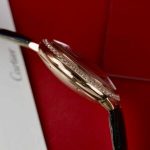 Cartier Ballon Bleu Rose Gold Grey Dial Diamond Bezel Leather Replica 42mm - Image 16