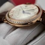 Cartier Ballon Bleu Rose Gold White Dial Diamond Bezel Leather Replica 42mm - Image 19