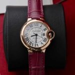 Cartier Ballon Bleu Rose Gold White Dial Pink Leather Replica 39mm - Image 11