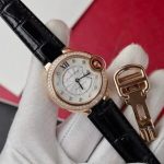 Cartier Ballon Bleu Rose Gold White Diamond Dial Diamond Bezel Leather Replica 39mm - Image 9