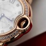 Cartier Ballon Bleu Rose Gold White Diamond Dial Diamond Bezel Leather Replica 39mm - Image 13