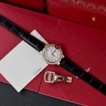 Cartier Ballon Bleu Rose Gold White Diamond Dial Diamond Bezel Leather Replica 39mm - Image 16