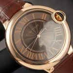 Cartier Ballon Bleu W6920037 Rose Gold Brown Dial Leather Strap Best Replica AF 42mm - Image 3