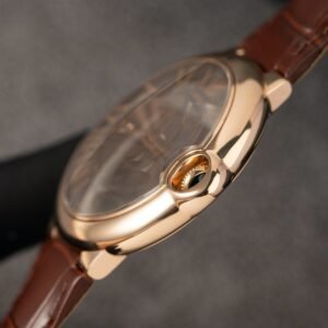 Cartier Ballon Bleu W6920037 Rose Gold Brown Dial Leather Strap Best Replica AF 42mm - Image 13