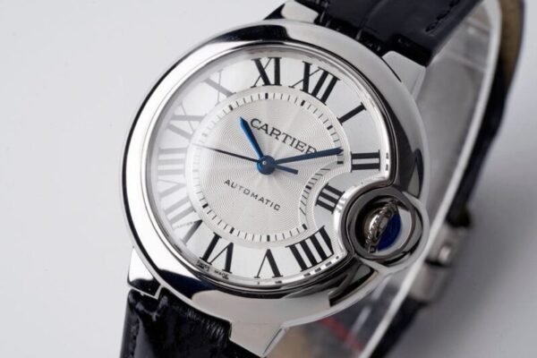 Cartier Ballon Bleu W6920085 White Dial Leather Quartz Movement Best Replica AF 33mm - Image 2
