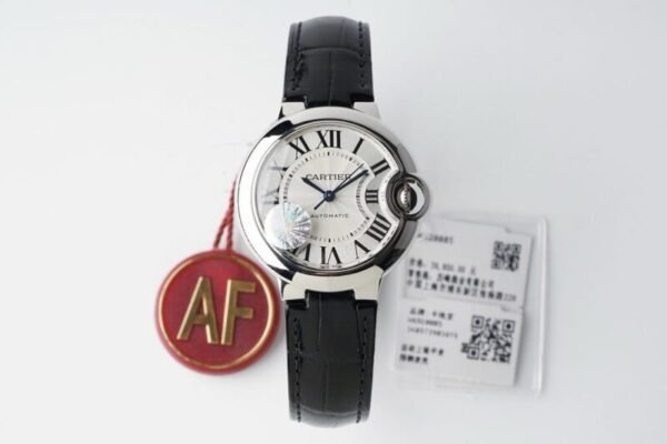 Cartier Ballon Bleu W6920085 White Dial Leather Quartz Movement Best Replica AF 33mm - Image 1