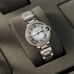 Cartier Ballon Bleu WE902065 White Dial Custom Natural Diamond Bezel Best Replica 33mm - Image 2