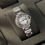 Cartier Ballon Bleu WE902065 White Dial Custom Natural Diamond Bezel Best Replica 33mm - Image 11