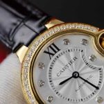 Cartier Ballon Bleu Yellow Gold Diamond Bezel Leather Replica 39mm - Image 14