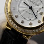 Cartier Ballon Bleu Yellow Gold Diamond Bezel Leather Replica 39mm - Image 15