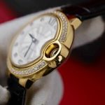 Cartier Ballon Bleu Yellow Gold Diamond Bezel Leather Replica 39mm - Image 16