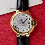 Cartier Ballon Bleu Yellow Gold White Dial Leather Replica 39mm - Image 2
