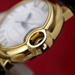 Cartier Ballon Bleu Yellow Gold White Dial Leather Replica 39mm - Image 6