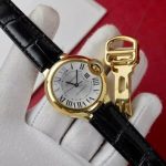 Cartier Ballon Bleu Yellow Gold White Dial Leather Replica 39mm - Image 8