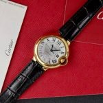 Cartier Ballon Bleu Yellow Gold White Dial Leather Replica 39mm - Image 10