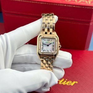 Cartier Panth??re Ladies Rose Gold MOP Dial Diamond Bezel Best Replica AF 27mm x 36mm - Image 10