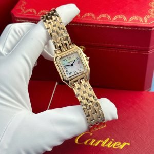 Cartier Panth??re Ladies Rose Gold MOP Dial Diamond Bezel Best Replica AF 27mm x 36mm - Image 11
