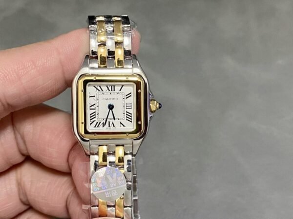 Cartier Panth??re de Cartier Small Model Two Tone Yellow Gold White Dial Best Replica BVF 23mm x 30mm - Image 4