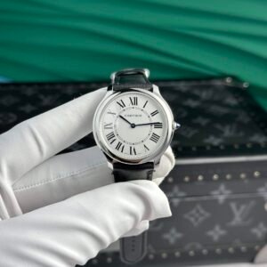 Cartier Ronde Must WSRN0031 White Dial Leather Best Replica AF 36mm - Image 9