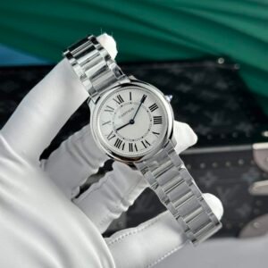 Cartier Ronde Must White Dial Steel Bracelet Best Replica AF 36mm - Image 11