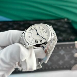 Cartier Ronde Must White Dial Steel Bracelet Best Replica AF 36mm - Image 12