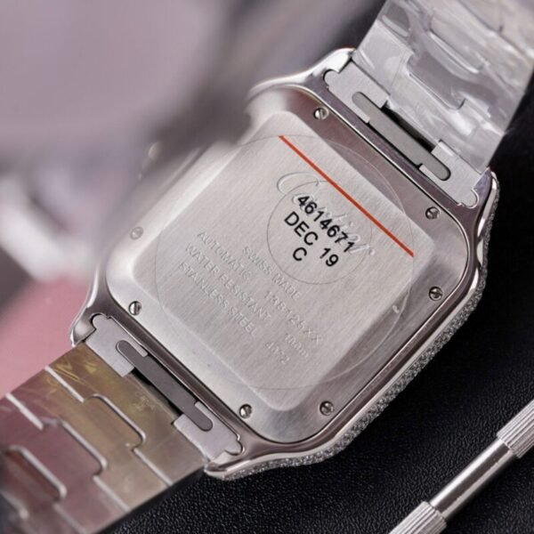 Cartier Santos Blue Dial Custom Moissanite Case Large Model Best Replica BVF 39.8mm - Image 9