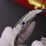Cartier Santos Blue Dial Custom Moissanite Case Large Model Best Replica BVF 39.8mm - Image 17