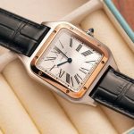 Cartier Santos Dumont CRW2SA0011 Two Tone Silver Dial Leather Strap Replica BVF 38mm x 27.5mm