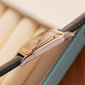 Cartier Santos Dumont CRW2SA0011 Two Tone Silver Dial Leather Strap Replica BVF 38mm x 27.5mm - Image 11