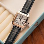 Cartier Santos Dumont CRW2SA0011 Two Tone Silver Dial Leather Strap Replica BVF 38mm x 27.5mm - Image 2