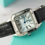 Cartier Santos Dumont WSSA0023 Steel Silver Dial Leather Strap Replica BVF 38mm x 27.5mm - Image 2