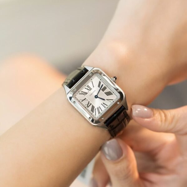 Cartier Santos Dumont WSSA0023 Steel Silver Dial Leather Strap Replica BVF 38mm x 27.5mm - Image 3