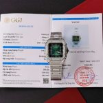 Cartier Santos Green Dial Large Model Custom Moissanite Bezel Best Clone BVF 39.8mm - Image 11