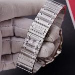 Cartier Santos Green Dial Large Model Custom Moissanite Bezel Best Clone BVF 39.8mm - Image 20