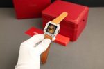 Cartier Santos Large Model Brown Dial Custom Moissanite Case Best Replica 39.8mm - Image 3