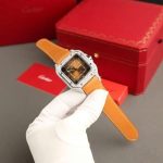 Cartier Santos Large Model Brown Dial Custom Moissanite Case Best Replica 39.8mm - Image 14