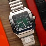 Cartier Santos Large Model Green Dial Best Replica BVF 39.8mm - Image 11