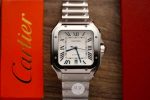 Cartier Santos Large Model White Dial Best Replica BVF 39.8mm